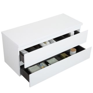 Badkamermeubel 120 cm Hoogglans wit topblad open Vakna