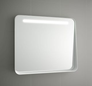 Badkamerspiegel met plankje wit met LED verlichting Apolo leverbaar in 80 cm, 100 cm