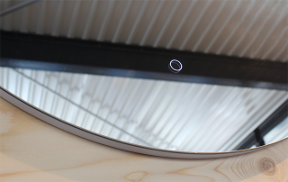 Badkamerspiegel rond LED-verlichting rondom dimbaar en spiegelverwarming Silfur - detail