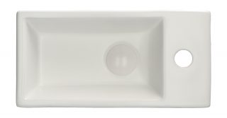 Fontein 40,5 cm Keramisch Mat Wit rechts bovenaanzicht Axla