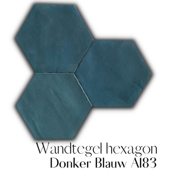 Hexagon Wandtegel Donker Blauw A183 van RB Tegels