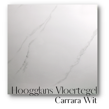 Hoogglans vloertegels Carrara Wit van RB Tegels