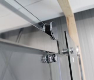 Douchedeur schuif Industrieel chroom profiel 6mm glas, leverbaar in 100 cm en 120 cm breedte