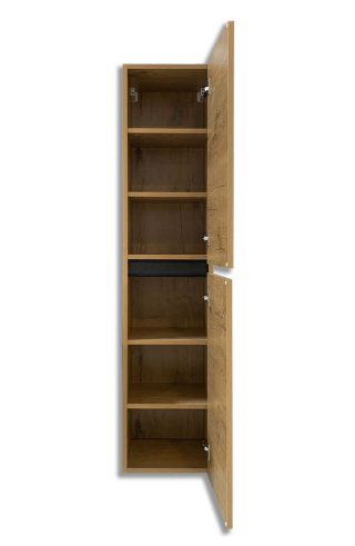 Kolomkast Oud eiken 160×35 cm met zwart greeplijst Hanga RBS010189_open