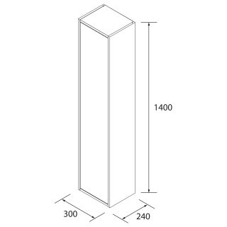 Kolomkast badkamer 140x30 cm met softclose deur Optimus_Tekening