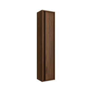 Kolomkast badkamer 140x30 cm met softclose deur en zwarte greeplijst Walnoot Maya Attila