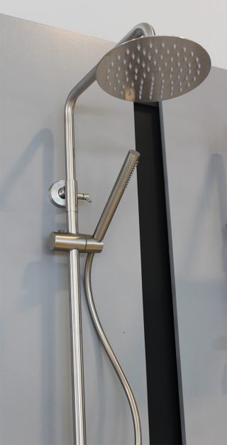 Opbouw Regendoucheset 20 cm met thermostaatkraan geborsteld RVS Bolli - detail