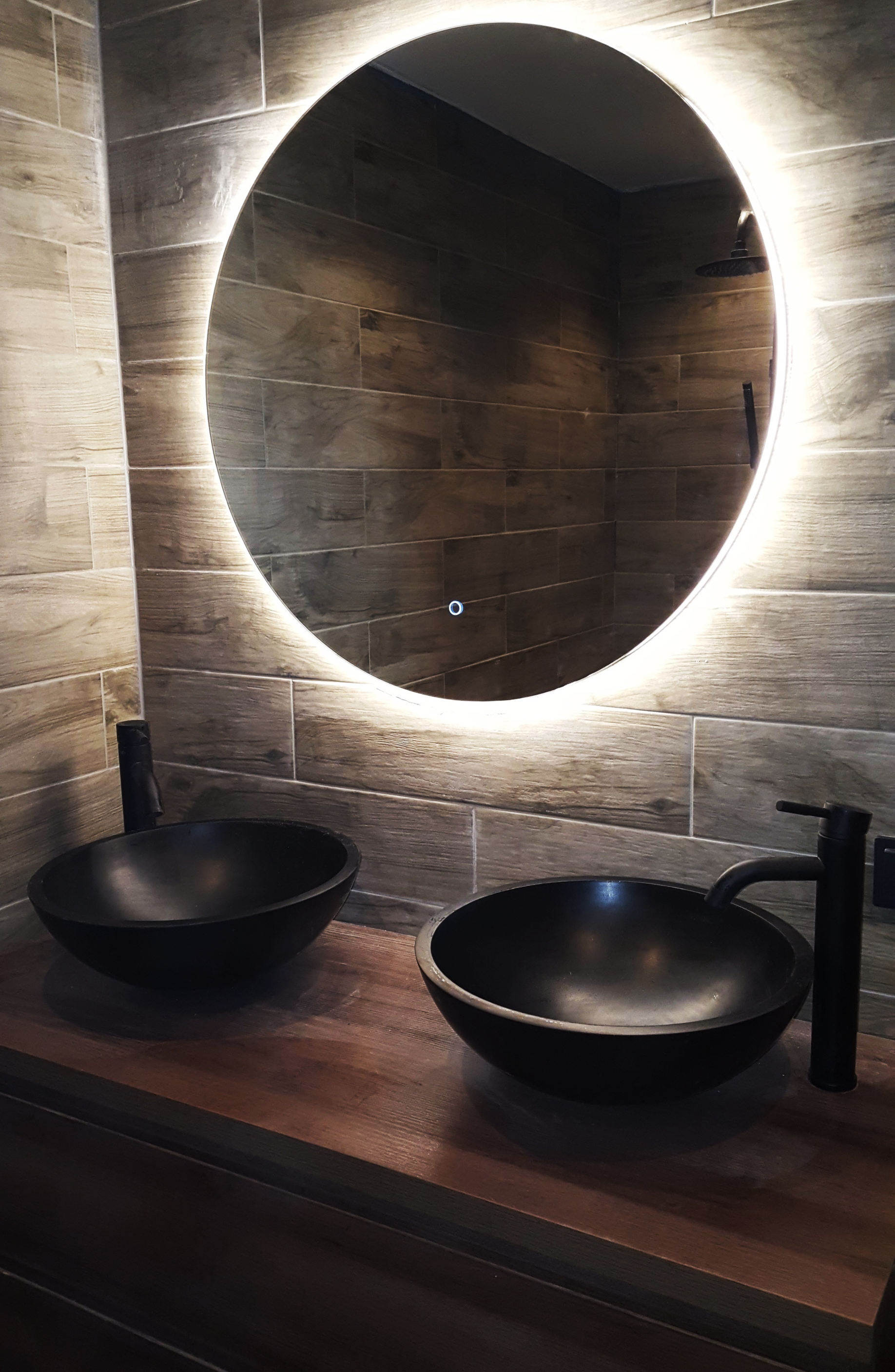 Ronde LED-spiegel met verlichting, dimbare badkamerspiegel met