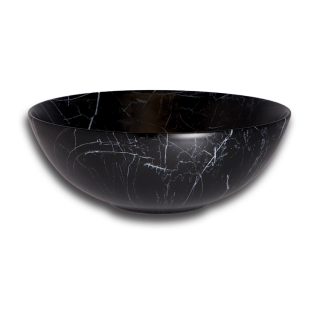 Marmerlook waskom keramiek 41x41×15.5 cm Zwart Marmo
