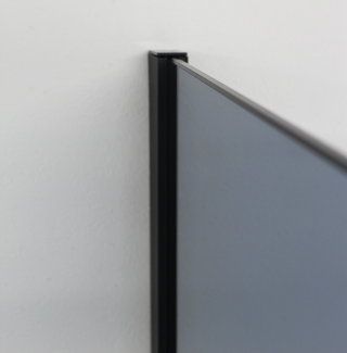 Douchewand rookglas 80×200 cm zwart profiel 8 mm glas inloopdouche
