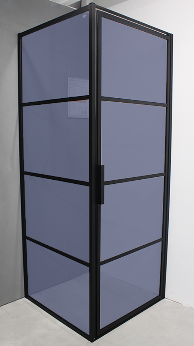 Douchecabine mat zwart hoekinstap industrieel frame draaideur leverbaar in 80x80 en 90x90 cm Douchecabine mat zwart hoekinstap industrieel frame draaideur leverbaar in 80x80 en 90x90 cm
