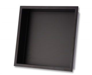 RBS090067 Inbouwnis mat zwart 30x30x7 cm RVS schuinaanzicht