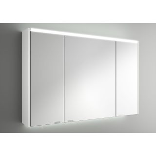 Spiegelkast 100 cm Hoogglans wit met Drie Dubbele Spiegeldeuren met LED Verlichting, Schakelaar en Stopcontact Alliance
