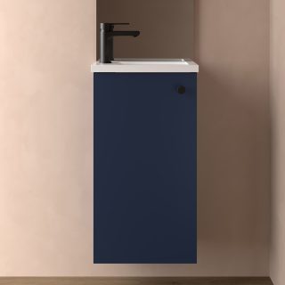 Toiletmeubel badkamerkast met wastafel 39x72 cm Mat Blauw Marville_voorzijde