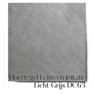 Vloertegel 60×60 cm Leisteen imitatie licht Grijs DC63 van RB Tegels