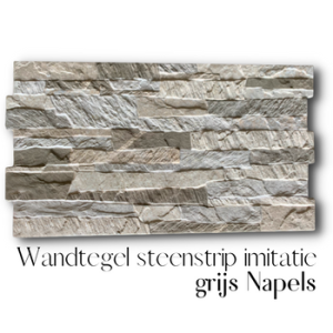 Wandtegel 30×60 cm keramisch steenstrip imitatie grijs Napels H50 van RB Tegels